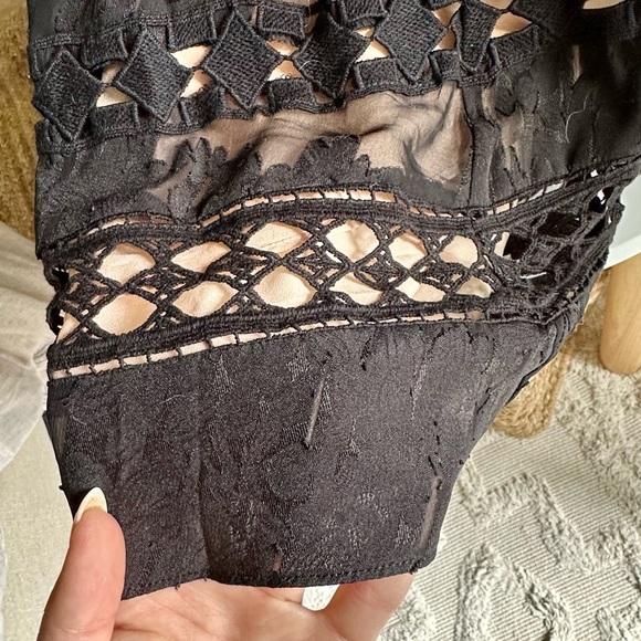 NWOT Maeve (Anthropologie) Black Lace Appliqué Dress (Size 0) - Picture 6 of 14